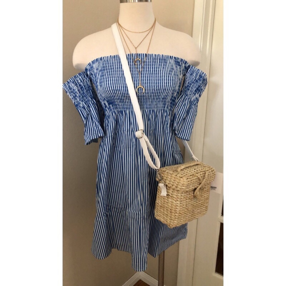 Brand New Striped Mini Blue Dress‼️